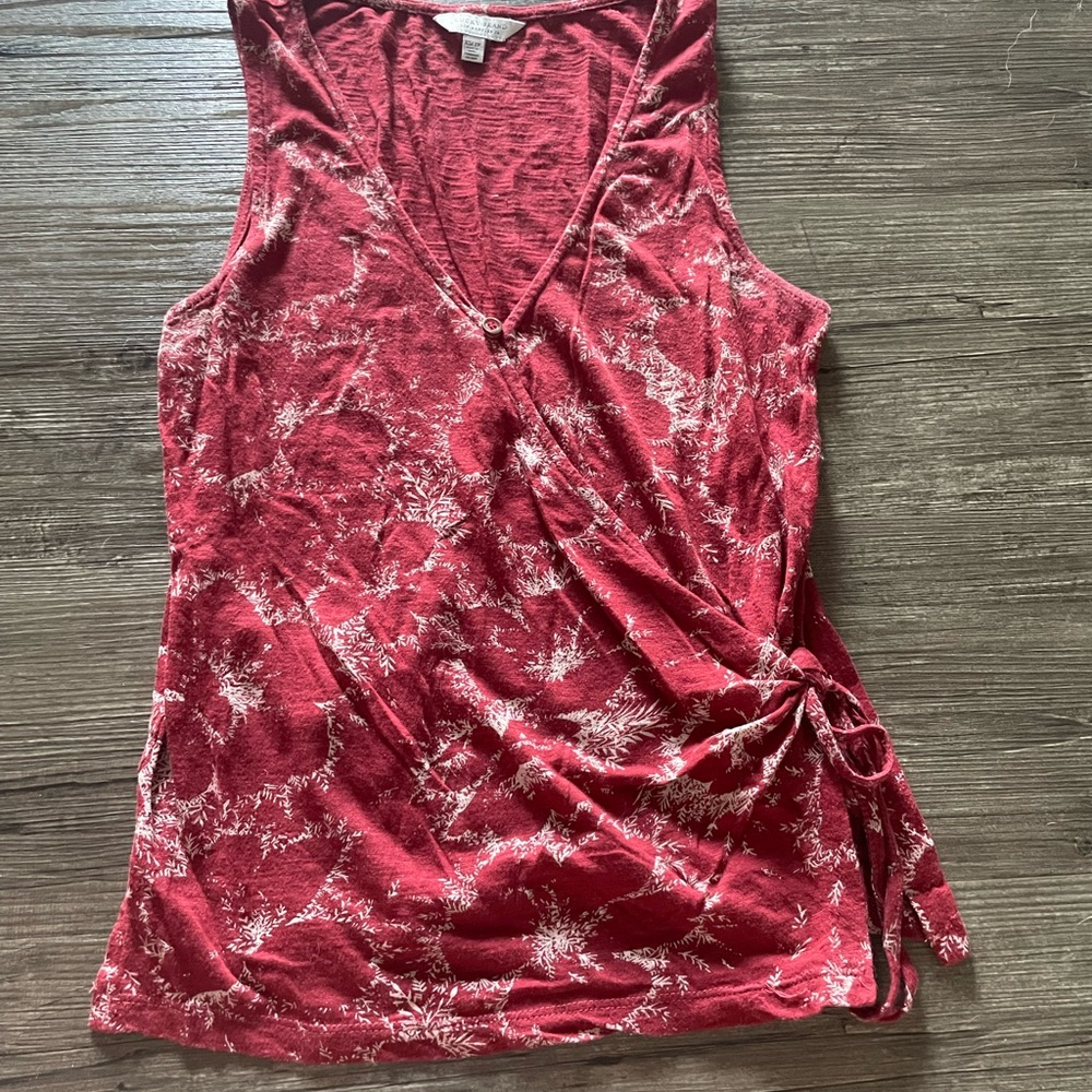 Lucky Brand Red Wrap Top
